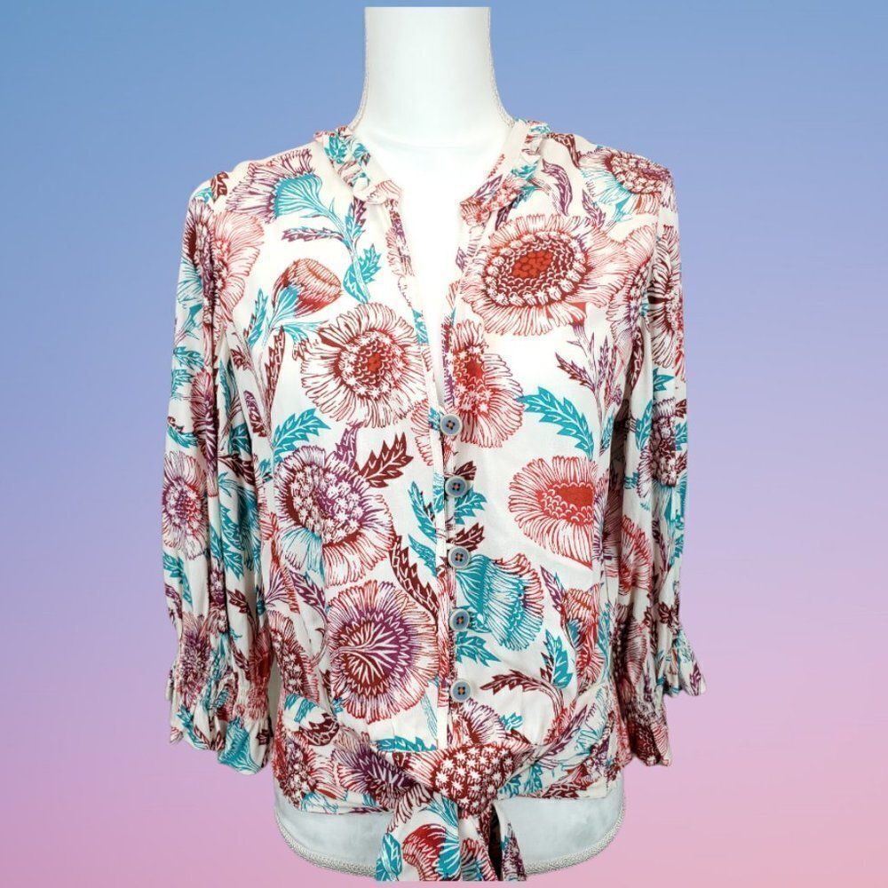 Anthropologie Tugboat Saraya Floral Blouse - Picture 5 of 15